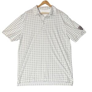 Straight Down Golf Polo Shirt Argyle Checker Pattern Dye Gladiator Shield Large